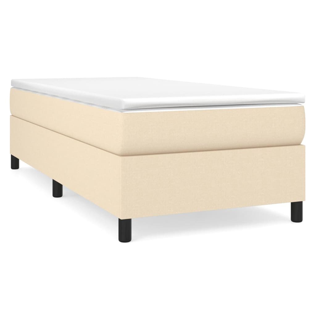 Κρεβάτι Boxspring με Στρώμα Κρεμ 80 x 200 εκ. Υφασμάτινο