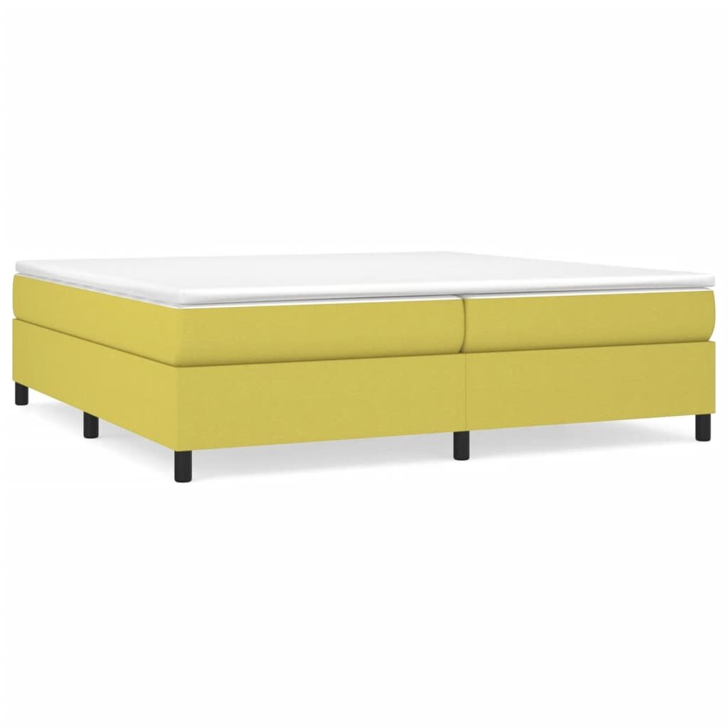 Κρεβάτι Boxspring με Στρώμα Πράσινο 200x200 εκ. Υφασμάτινο