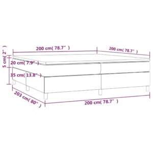 Κρεβάτι Boxspring με Στρώμα Πράσινο 200x200 εκ. Υφασμάτινο