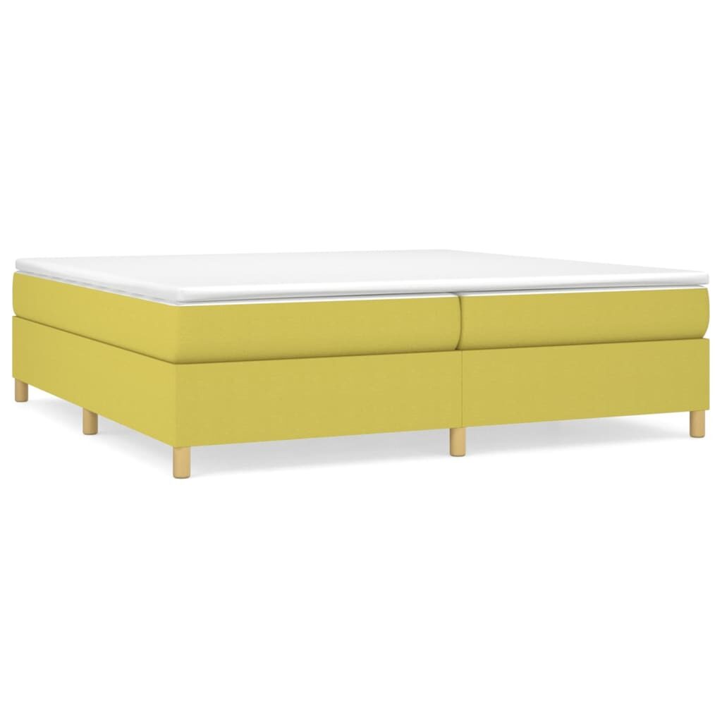 Κρεβάτι Boxspring με Στρώμα Πράσινο 200x200 εκ. Υφασμάτινο