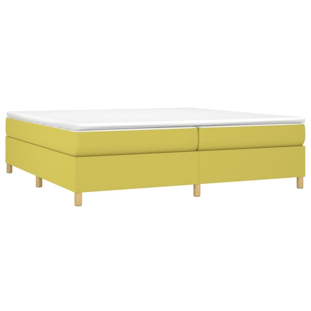 Κρεβάτι Boxspring με Στρώμα Πράσινο 200x200 εκ. Υφασμάτινο