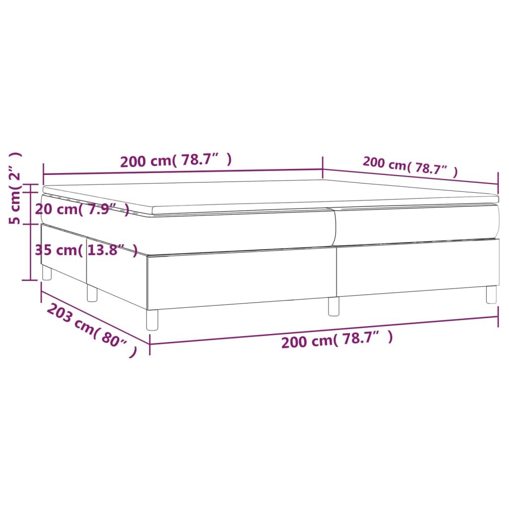 Κρεβάτι Boxspring με Στρώμα Πράσινο 200x200 εκ. Υφασμάτινο