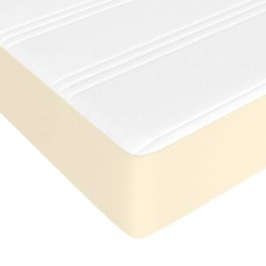 Κρεβάτι Boxspring με Στρώμα Κρεμ 90x190 εκ. από Συνθετικό Δέρμα