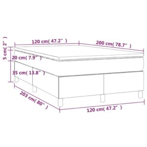 Κρεβάτι Boxspring με Στρώμα Γκρι 120x200εκ. από Συνθετικό Δέρμα