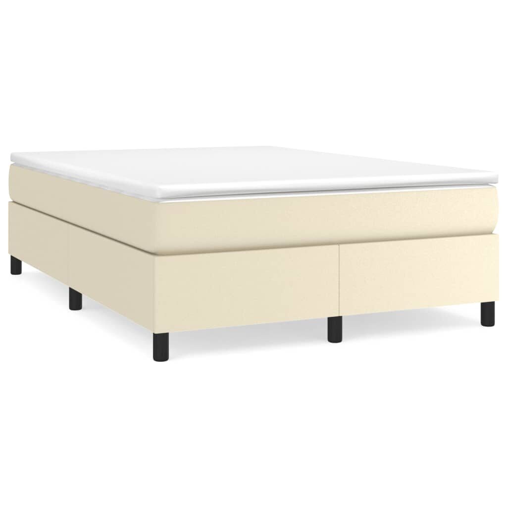 Κρεβάτι Boxspring με Στρώμα Κρεμ 140x190εκ. από Συνθετικό Δέρμα