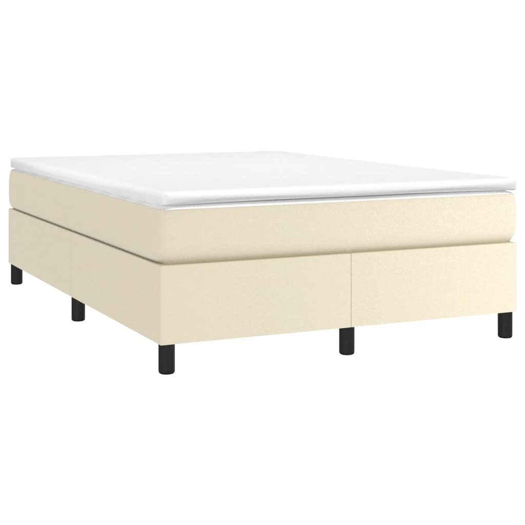 Κρεβάτι Boxspring με Στρώμα Κρεμ 140x190εκ. από Συνθετικό Δέρμα