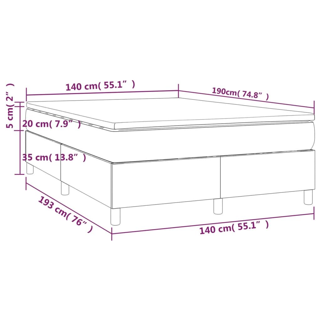 Κρεβάτι Boxspring με Στρώμα Κρεμ 140x190εκ. από Συνθετικό Δέρμα