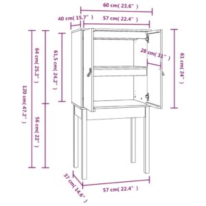 Ντουλάπι 60 x 40 x 120 εκ. από Μασίφ Ξύλο Πεύκου