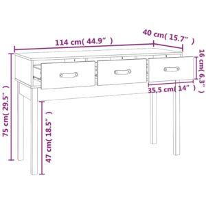 Τραπέζι κονσόλα άσπρο 114x40x75 εκ. από Μασίφ Ξύλο Πεύκου