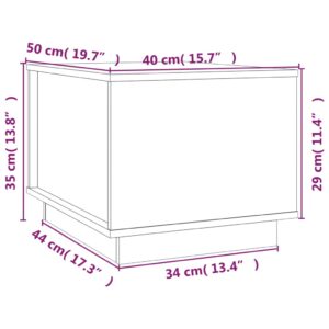 Τραπεζάκι Σαλονιού Γκρι 40 x 50 x 35 εκ. από Μασίφ Ξύλο Πεύκου