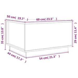 Τραπεζάκι Σαλονιού Λευκό 60 x 50 x 35 εκ. από Μασίφ Ξύλο Πεύκου