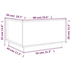 Τραπεζάκι Σαλονιού Γκρι 60x50x35 εκ. από Μασίφ Ξύλο Πεύκου