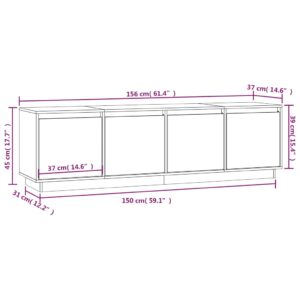 Έπιπλο Τηλεόρασης Καφέ Μελί 156x37x45 εκ. από Μασίφ Ξύλο Πεύκου