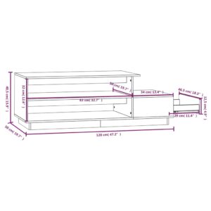 Τραπεζάκι Σαλονιού Λευκό 120x50x40