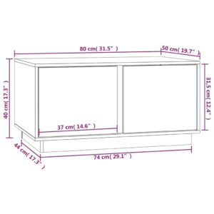 Τραπεζάκι Σαλονιού Μαύρο 80x50x40εκ. από Μασίφ Ξύλο Πεύκου