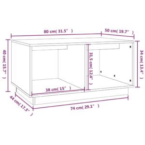 Τραπεζάκι Σαλονιού Καφέ Μελί 80x50x40 εκ. Μασίφ Ξύλο Πεύκου