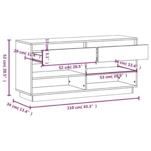 Παπουτσοθήκη Μελί 110x34x52 εκ. από Μασίφ Ξύλο Πεύκου