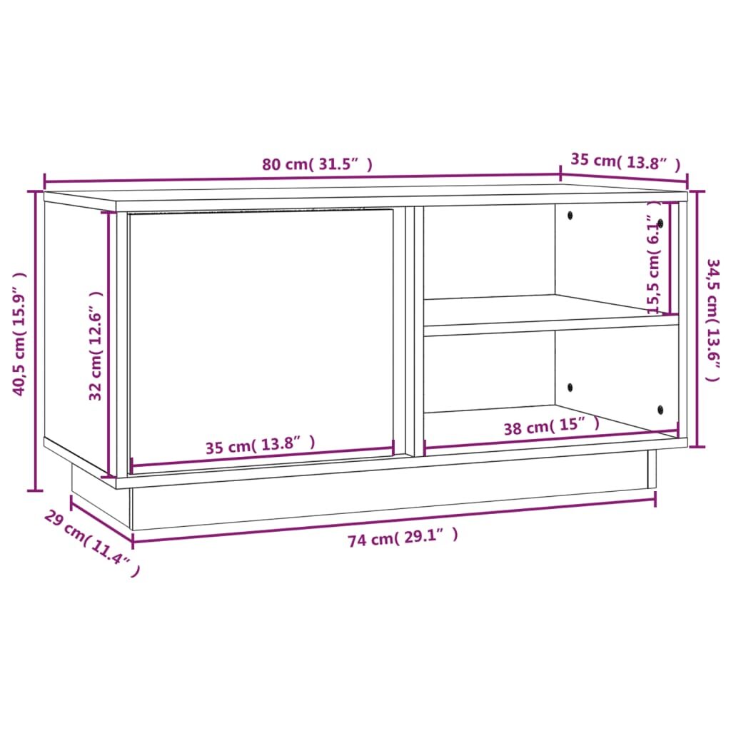 Έπιπλο Τηλεόρασης Μαύρο 80x35x40