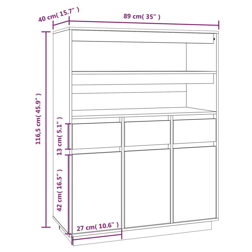 Ντουλάπι Ψηλό Λευκό 89x40x116