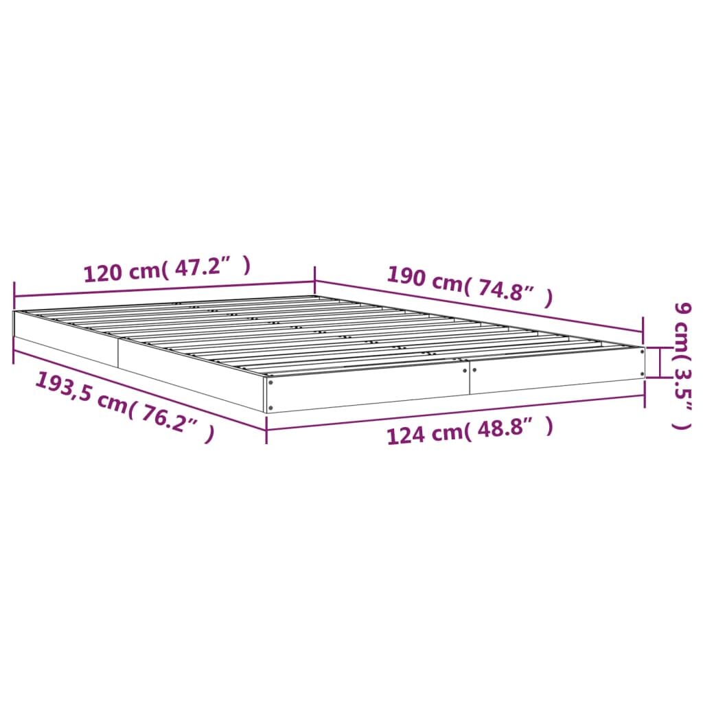 Πλαίσιο Κρεβατιού Γκρι 120x190 εκ. Μασίφ Πεύκο 4FT Small Double