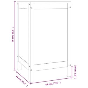 Καλάθι Απλύτων Γκρι 44 x 44 x 76 εκ. από Μασίφ Ξύλο Πεύκου