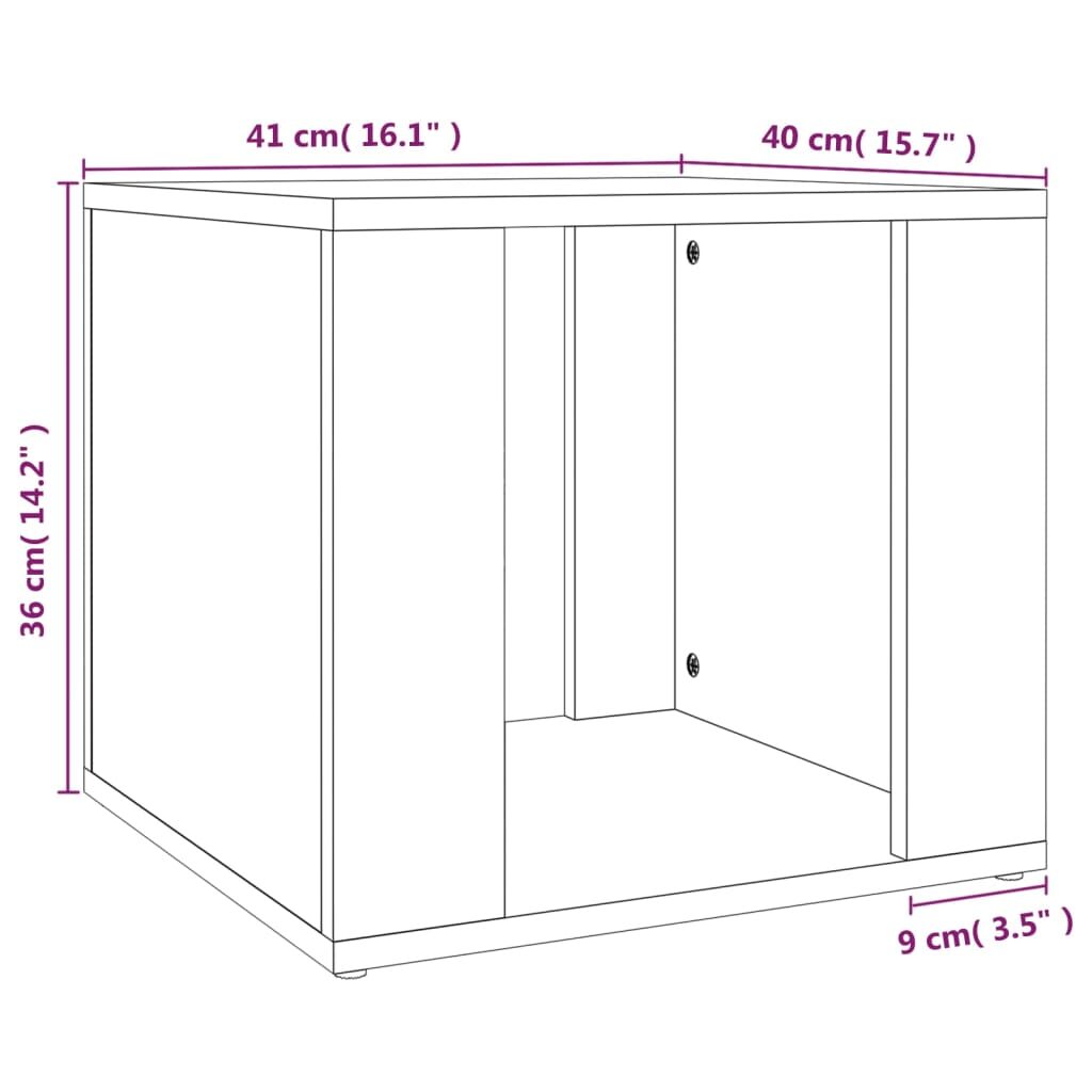 Κομοδίνο Καπνιστή βελανιδιά 41x40x36 εκ. από Επεξεργασμένο Ξύλο