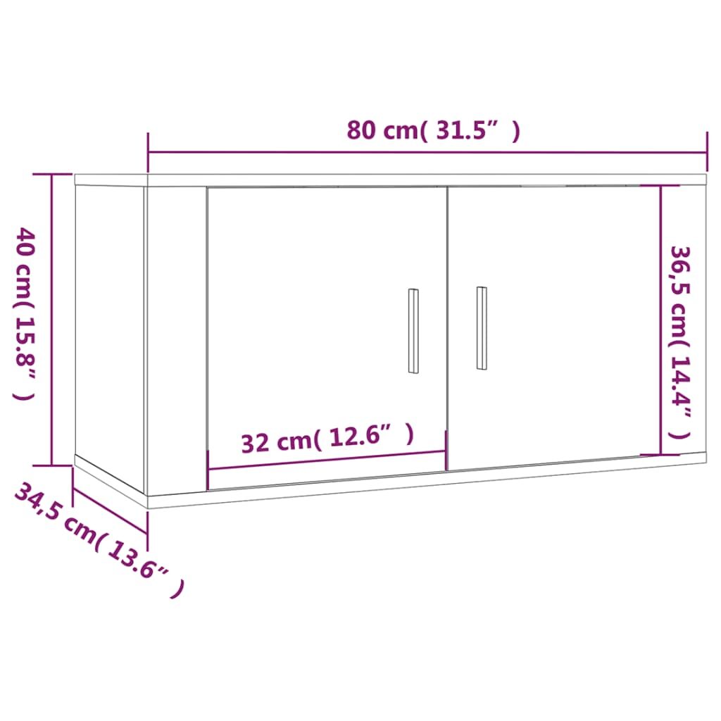 Έπιπλο Τηλεόρασης Επιτοίχιο Sonoma Δρυς 80x34