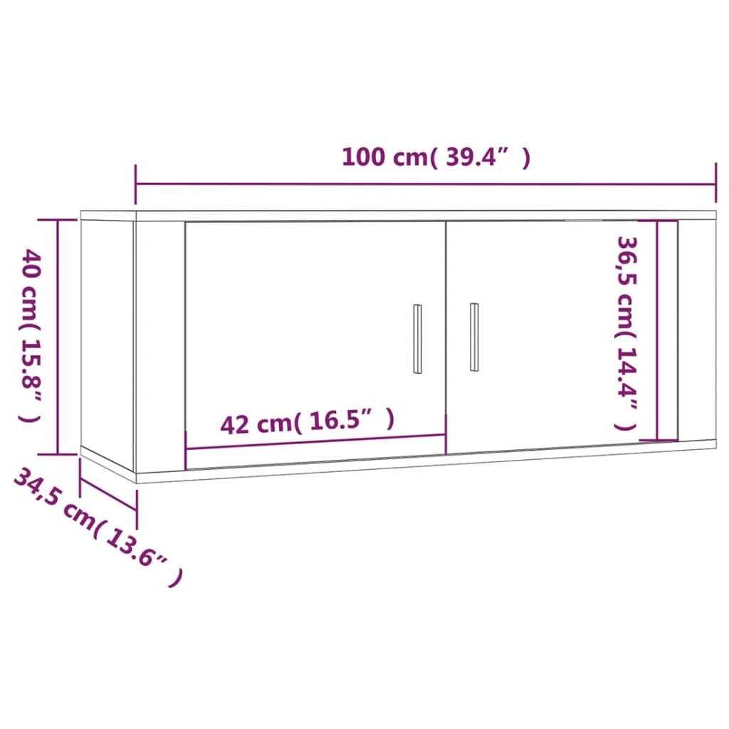 Έπιπλο Τηλεόρασης Επιτοίχιο Μαύρο 100x34