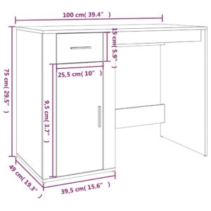 Γραφείο Γκρι Sonoma 100 x 49 x 75 εκ. από Επεξεργασμένο Ξύλο