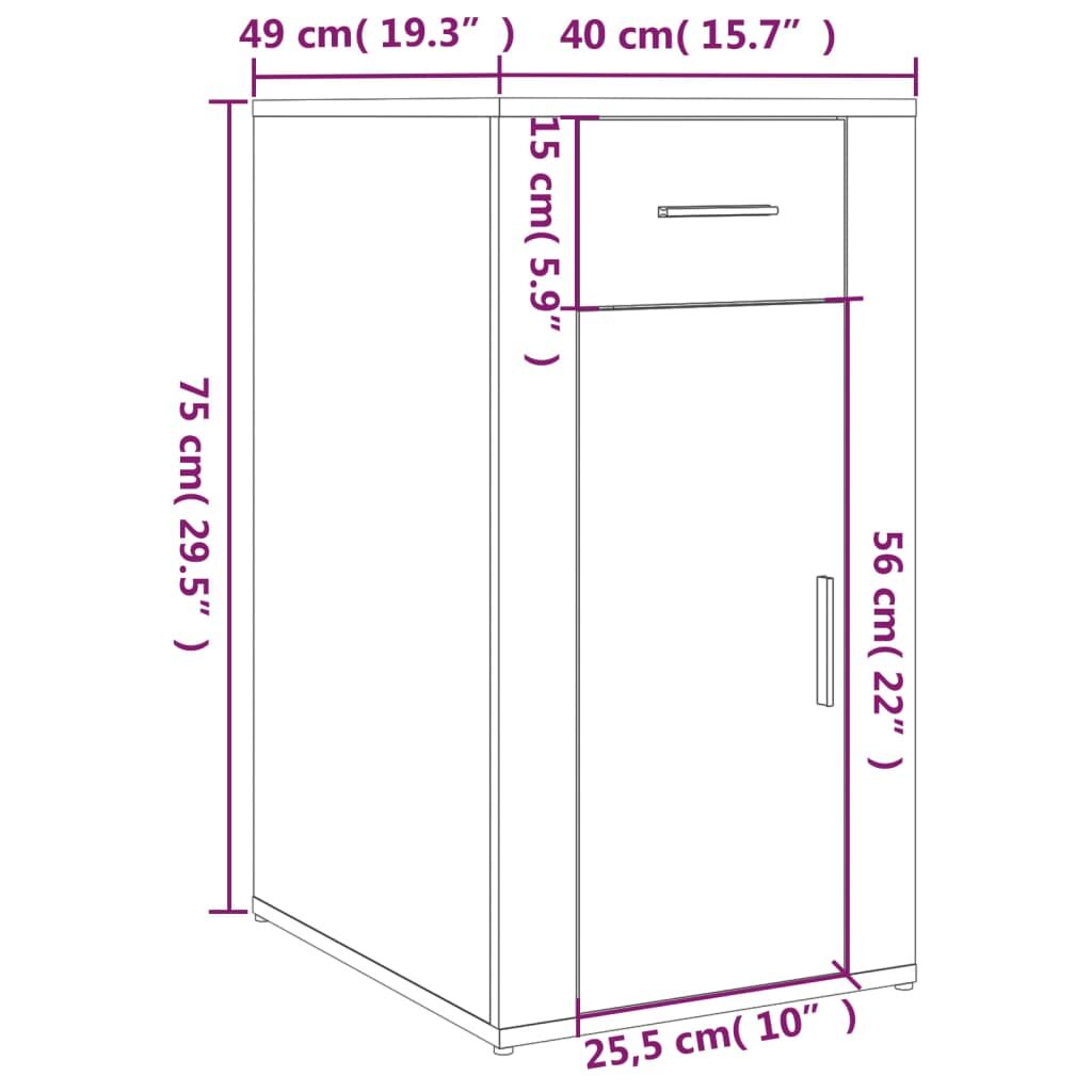 Ντουλάπι Γραφείου Sonoma Δρυς 40x49x75 εκ. Επεξεργ. Ξύλο