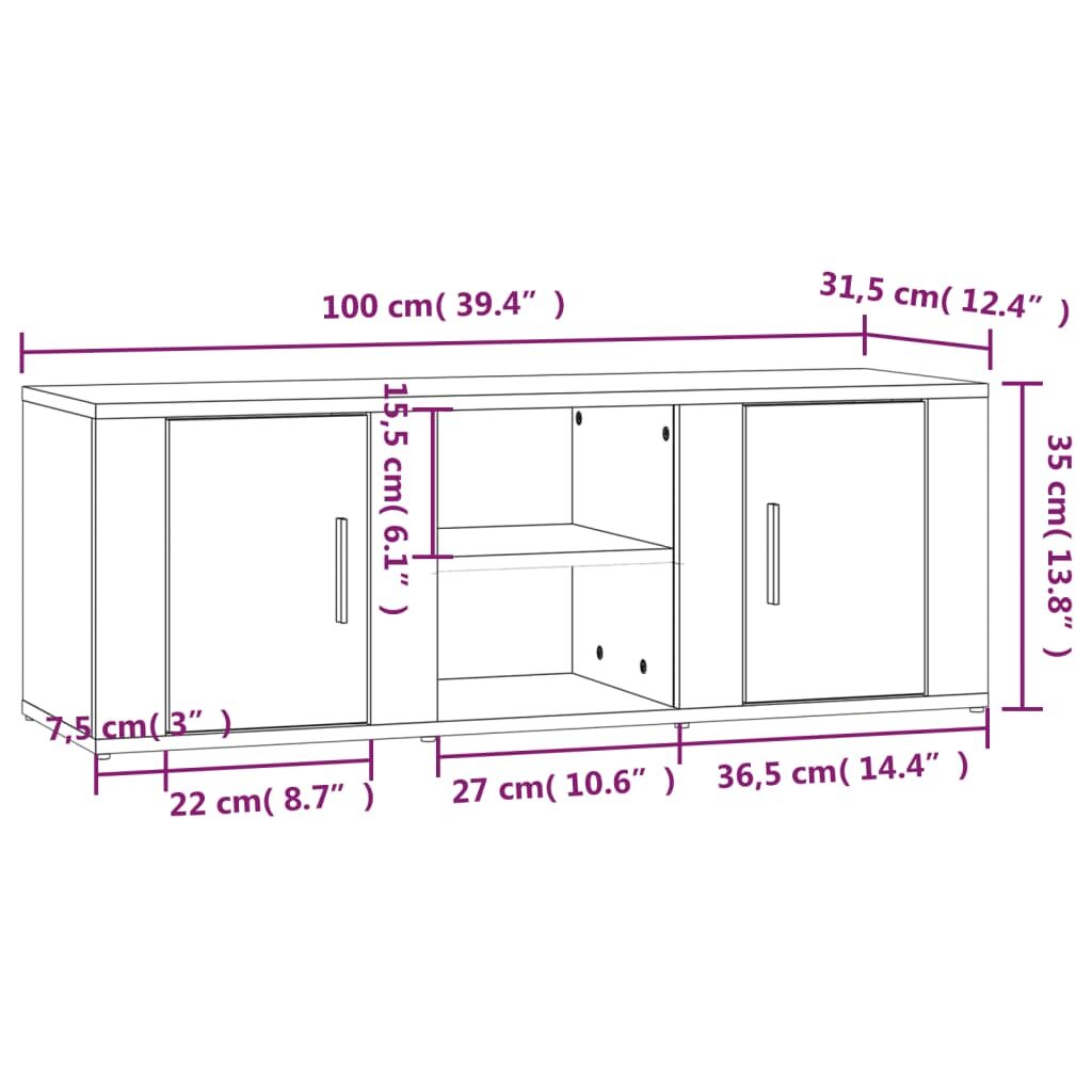 Έπιπλο Τηλεόρασης Γκρι Σκυρ. 100x31