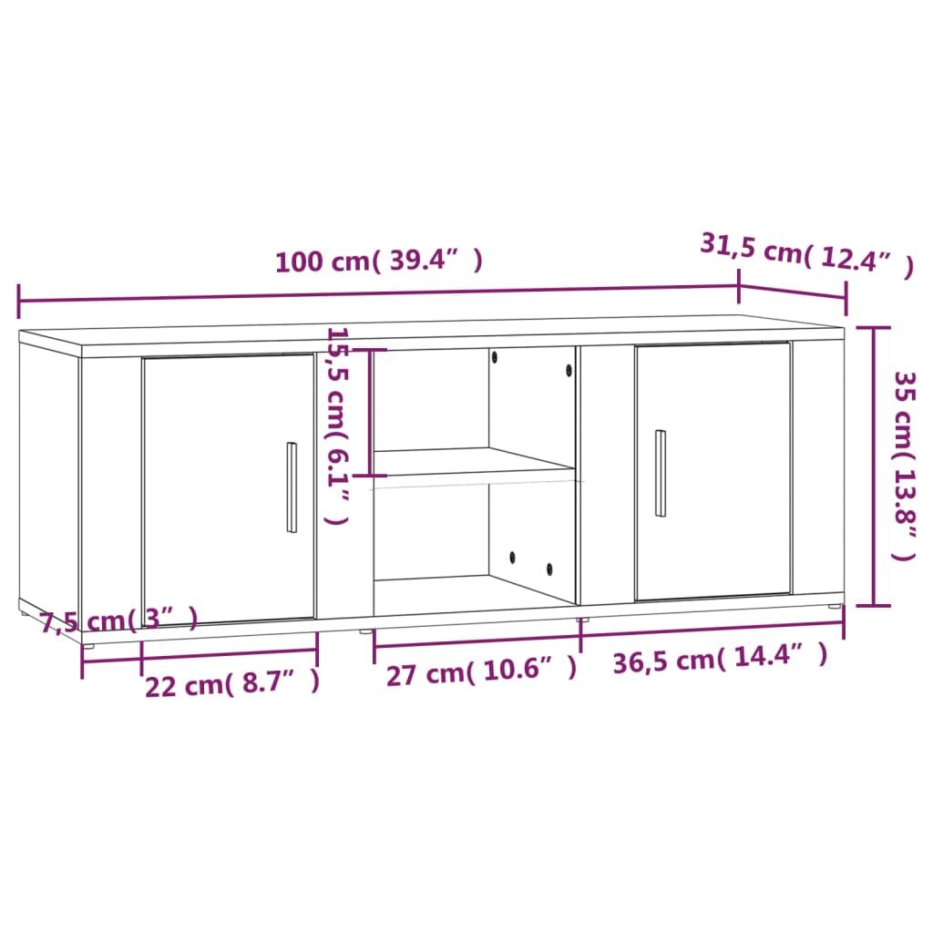 Έπιπλο Τηλεόρασης Καφέ Δρυς 100x31