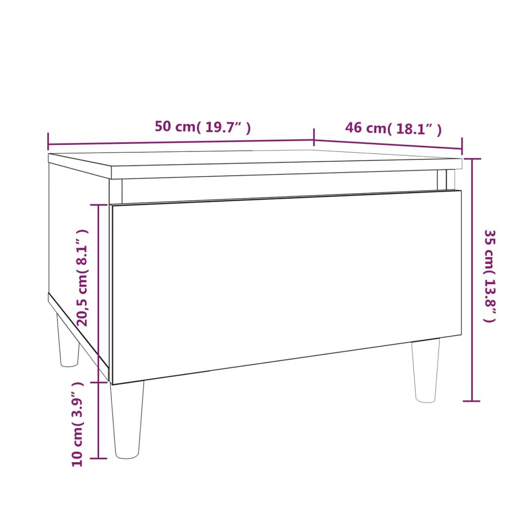 Βοηθητικά Τραπέζια 2 τεμ. Λευκά 50x46x35 εκ. Επεξεργασμένο Ξύλο