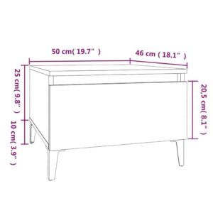 Τραπέζι Βοηθητικό Γυαλιστ.Λευκό 50x46x35 εκ. Επεξεργασμένο Ξύλο