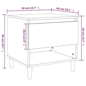 Κομοδίνα 2 τεμ. Μαύρα 50x46x50 εκ. από Επεξεργασμένο Ξύλο