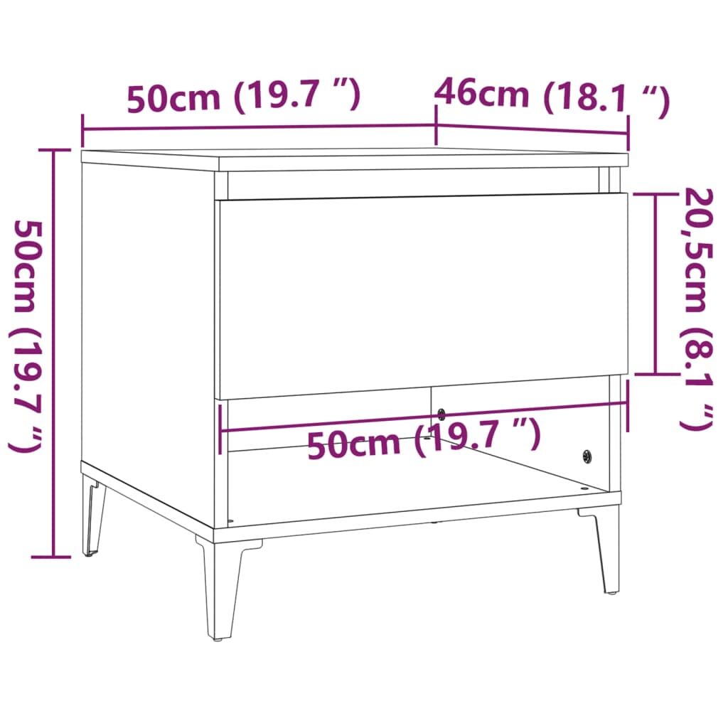 Βοηθητικό Τραπέζι Καπνιστή Δρυς 50x46x50 εκ. Επεξεργασμένο Ξύλο