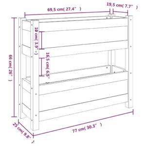 Ζαρντινιέρα Καφέ Μελί 77 x 25 x 66 εκ. από Μασίφ Ξύλο Πεύκου