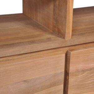 Έπιπλο Τηλεόρασης 120x30x40 εκ Μασίφ Ξύλο Teak/Φυσικό Φινίρισμα