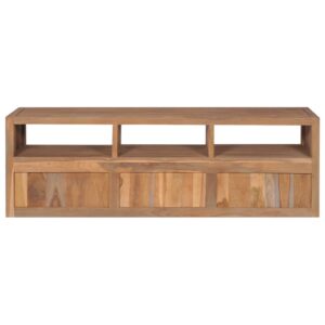 Έπιπλο Τηλεόρασης 120x30x40 εκ Μασίφ Ξύλο Teak/Φυσικό Φινίρισμα