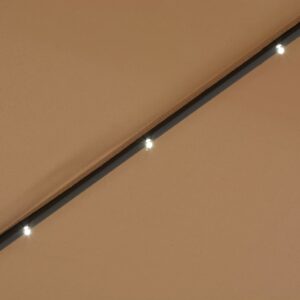 Ομπρέλα Κήπου με LED Χρώμα Taupe 300 εκ. με Ατσάλινο Ιστό