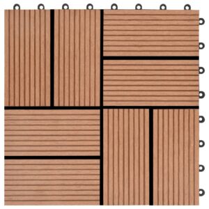 Πλακάκια Deck 11 τεμ. Καφέ 30 x 30 εκ. 1 μ² από WPC