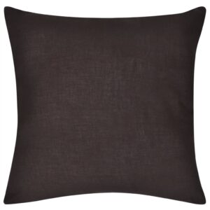 130915 4 Brown Cushion Covers Cotton 80 x 80 cm