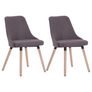 283634  Dining Chairs 2 pcs Taupe Fabric