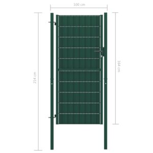 Πόρτα Περίφραξης Πράσινη 100 x 164 εκ. από PVC / Ατσάλι