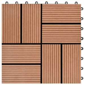 Πλακάκια Deck 22 τεμ. Καφέ 30 x 30 εκ. 2 μ² από WPC