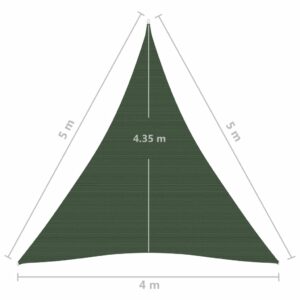 Πανί Σκίασης Σκούρο Πράσινο 4 x 5 x 5 μ. από HDPE 160 γρ./μ²