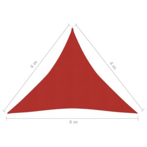 Πανί Σκίασης Κόκκινο 4 x 4 x 4 μ. από HDPE 160 γρ./μ²