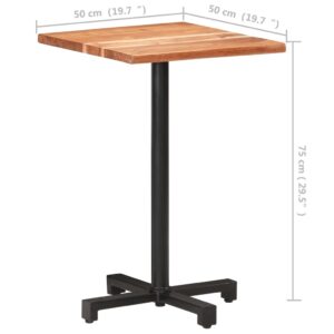 Τραπέζι Bistro Live Edge 50x50x75 εκ. από Μασίφ Ξύλο Ακακίας