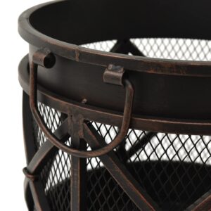 313637  Rustic Fire Pit with Poker Φ42x54 cm Steel