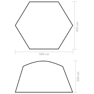 Σκίαστρο Πισίνας Παραλλαγή 500 x 433 x 250 εκ. Υφασμάτινο